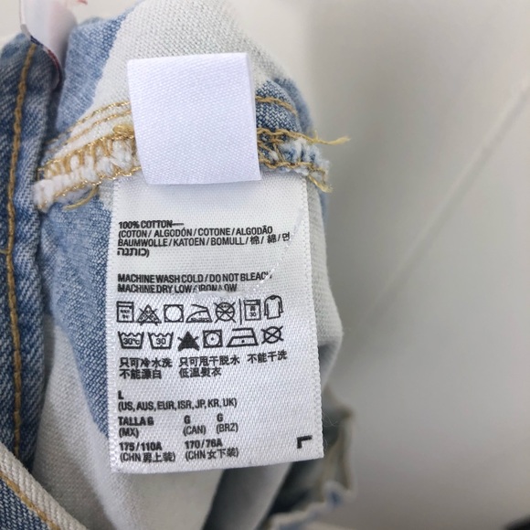 American Apparel Striped Denim Circle Skirt Sz L - Picture 11 of 12